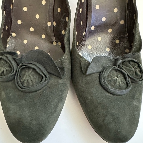 Moschino Genuine Suede High Heels Green Made in Italy Sz 40, 9.5. Comfort, Boho - Picture 4 of 8
